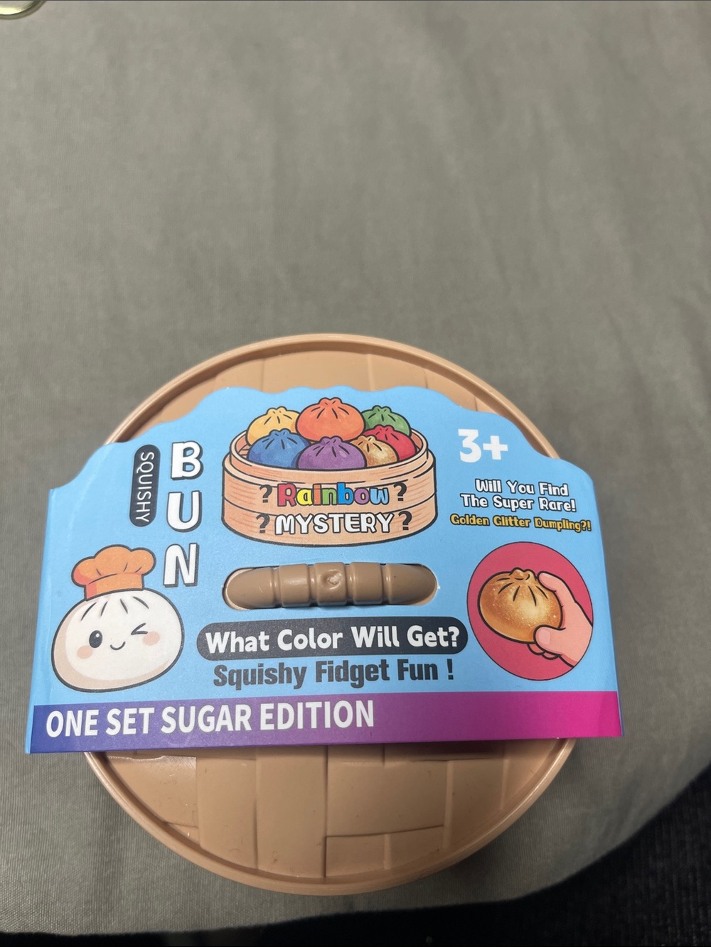 Rainbow Mystery Squishy Fidget Bun - Sugar Edition (Tan)